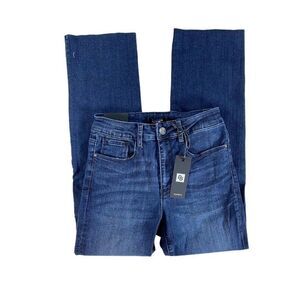 Numero Cropped Jeans 27 Juniors'‎ Dark Blue Stretchy Raw Hem NEW